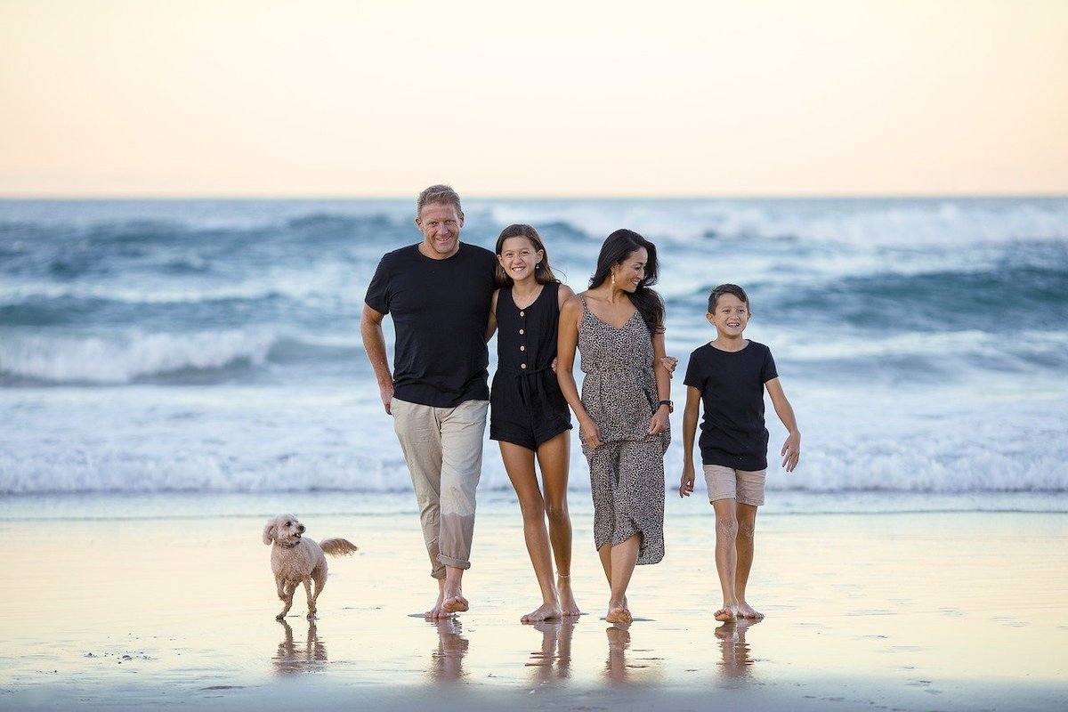 parental responsibility - image of family on beach